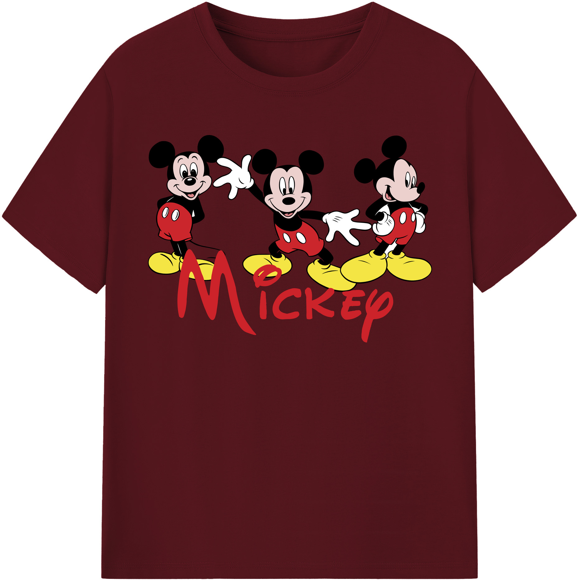 （画像用） ミッキーマウス Mickey Mouse 綿100％半袖Tシャツ（フロントプリント）